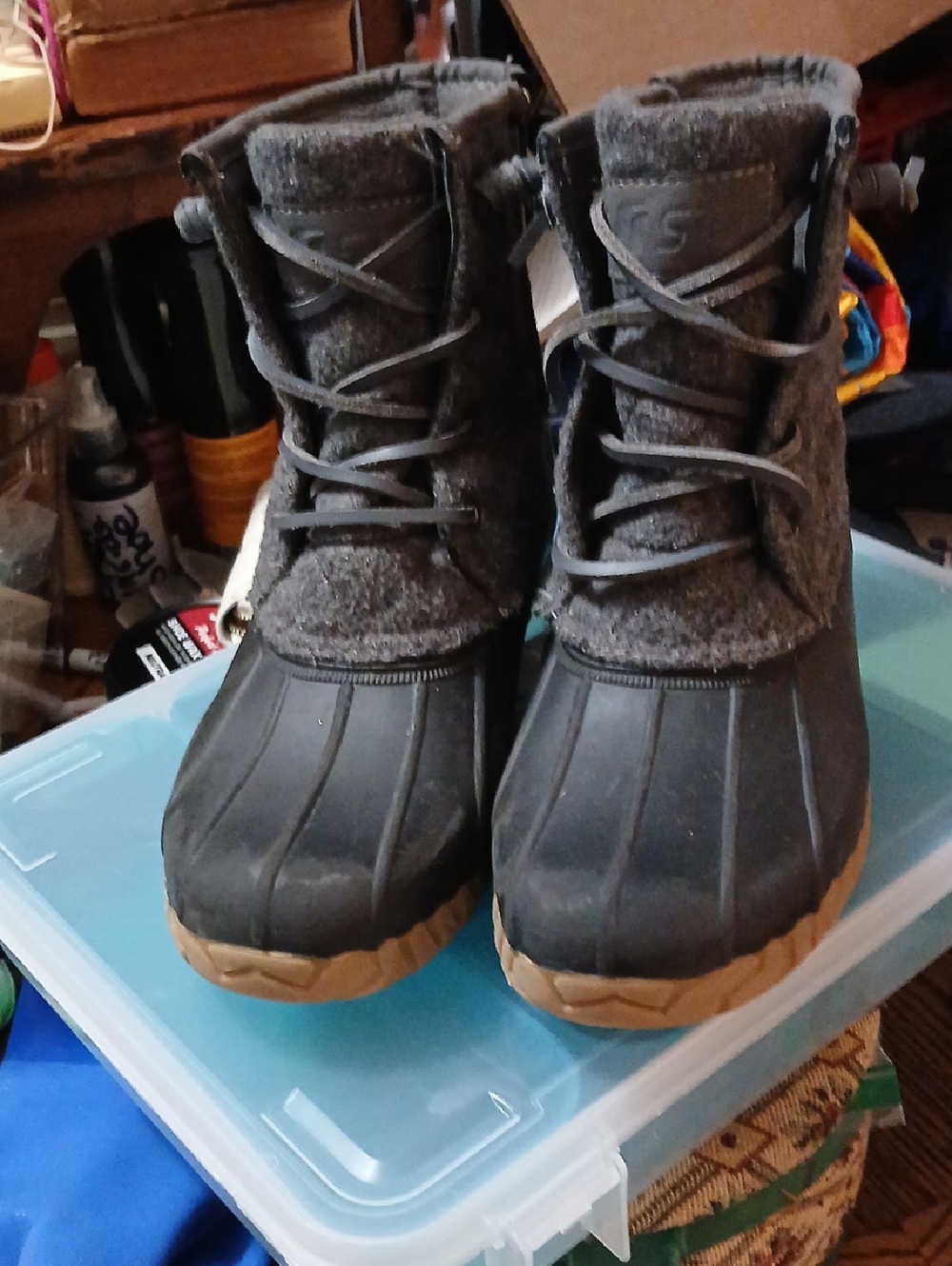 Stq Gear.com,‎  Waterproof Winter Boots - Gray with Tan Sole, Womens Sz.6